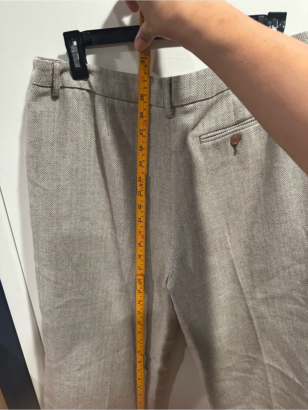 Chadwicks Beige Herringbone Bermuda Shorts - Picture 5 of 7